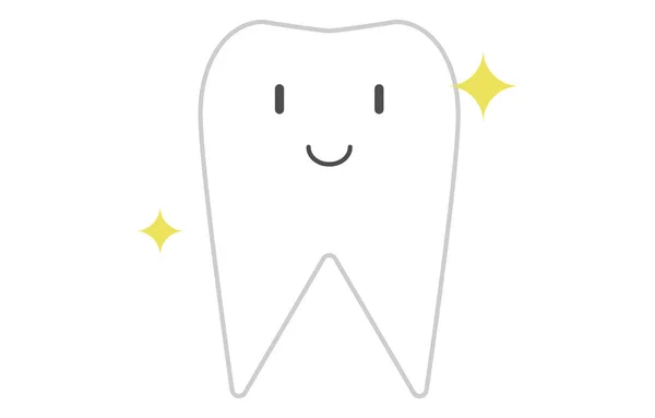 Remineralização Dentes Saudáveis Olhar Ilustração — Vetor de Stock