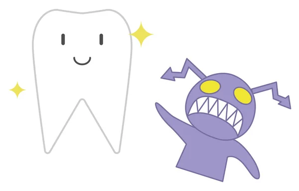 Diş Çürüyen Mantar Görüntüsü Anıların Hatırlatılmasıyla Aktiviteleri Zayıflıyor — Stok Vektör