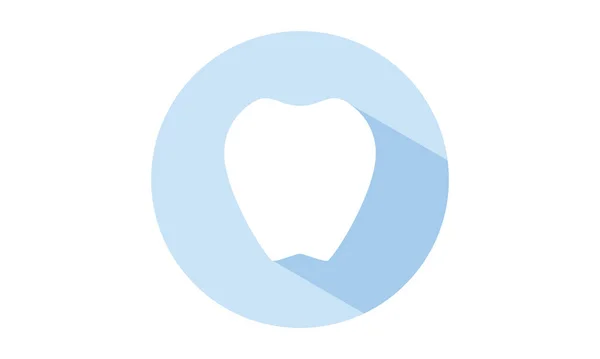 Значок Круга Голубой Тенью Зуб — стоковый вектор
