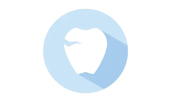 Значок Круга Голубой Тенью Кариес — стоковый вектор