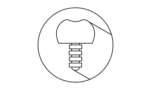 Kruhová Ikona Černým Stínem Implantát — Stockový vektor