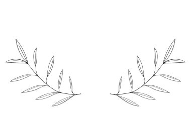 Botanik çizimler: başlık dekorasyonu: yapraklar, damarlar, verimsiz