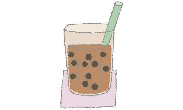 Essen Trinken Illustration Von Tapioka Milchtee — Stockvektor