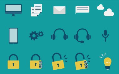 Güvenlik ve sorgu için düz simge ayarlandı