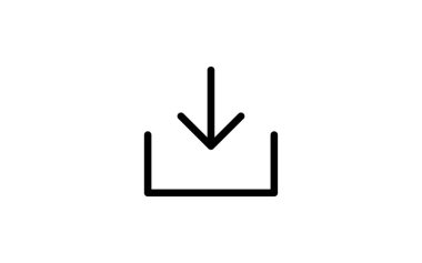 Basit indirme simgesi, beyaz arkaplan