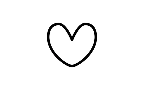Символ Простого Сердца Белый Фон — стоковый вектор