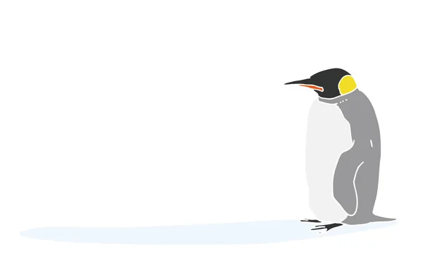 Ilustração Pinguins Imperador Linha Principal Branco — Vetor de Stock