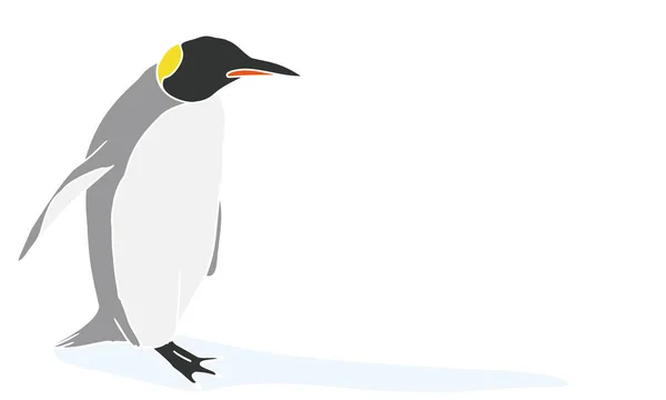 Ilustração Pinguins Imperador Linha Principal Branco — Vetor de Stock