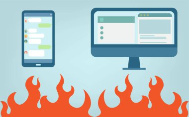İftira ve yakma gibi internet sorunlarının resmi