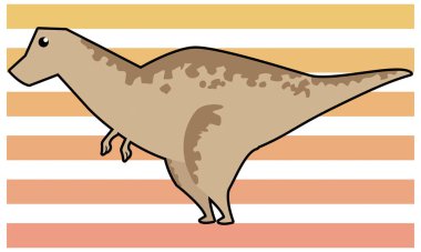 Dinozor Tyrannosaurus Vektör İllüstrasyonu - siyah sınır
