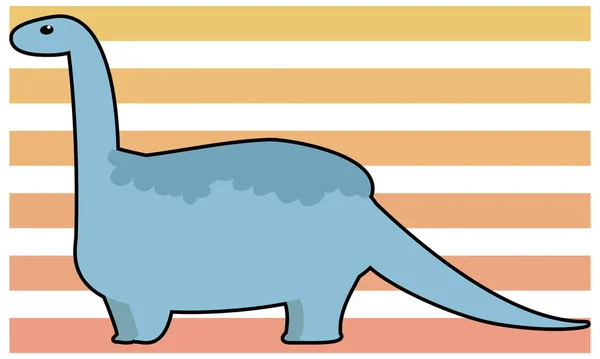 Dinossauro Braquiossauro Ilustração Vetorial Fronteira Preta — Vetor de Stock