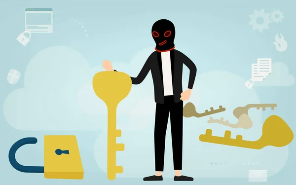 Abbildung eines Hackers zum Hacken — Stockillustration Abbildung Eines Hackers Zum Hacken — Stockvektor