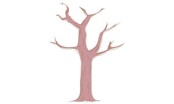 Gołe Drzewo Rysunek Ołówka — Wektor stockowy