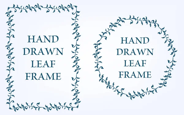 Framemateriaal Met Hand Beschilderd Natuurlijk Bladkader — Stockvector