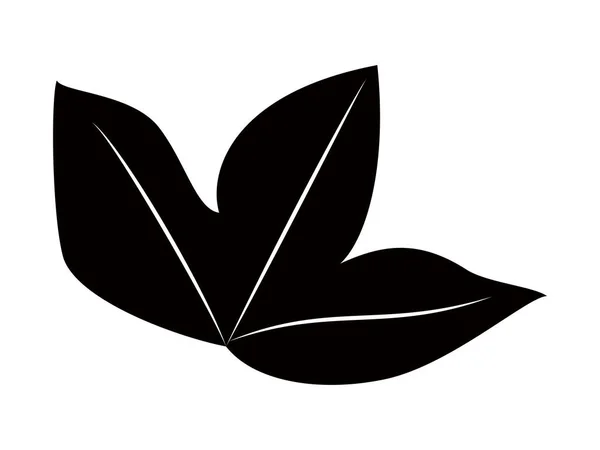 Planta Simple Hojas Monocromo — Vector de stock