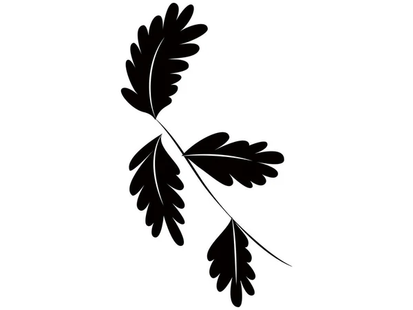 Просте Листя Рослини Монохромне — стоковий вектор