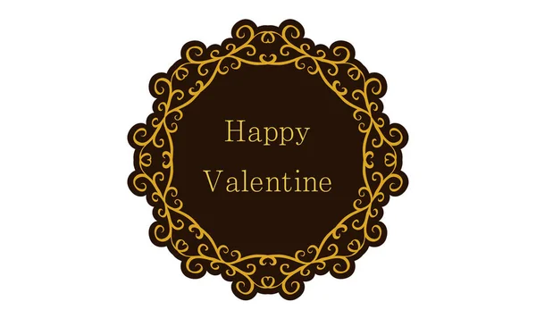 Frame Materiaal Luxe Elegante Gotische Frame Happy Valentine — Stockvector