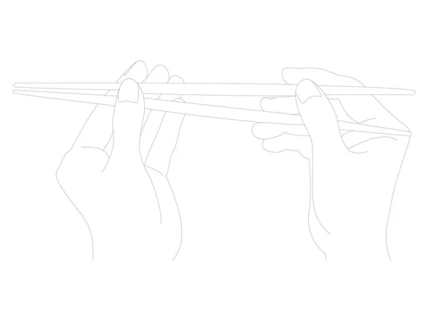 箸の使い方のイラスト — ストックベクタ