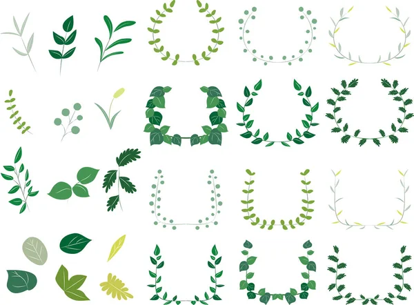 Yeşil Yaprak Çerçeve Malzeme — Stok Vektör