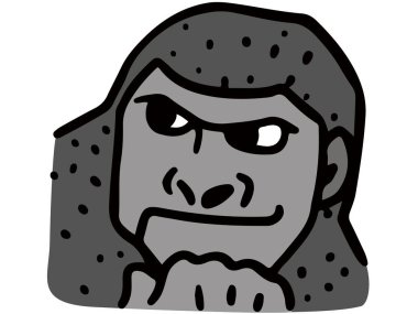 Hayvan çizgisi sanat gorili.