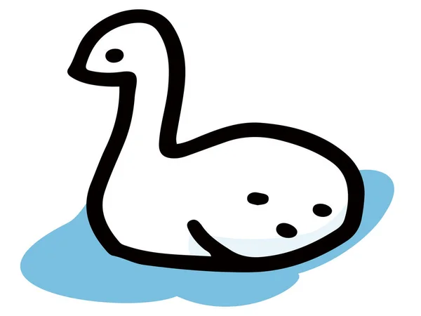 Simple Cute Swan Illustration — Stock Vector