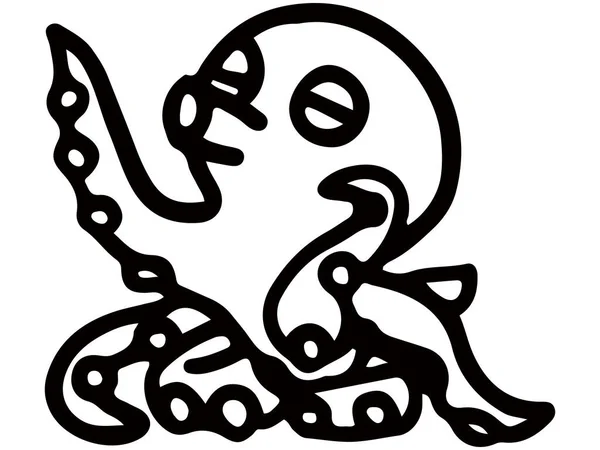 Animal Line Art Oktopus — Stockvektor