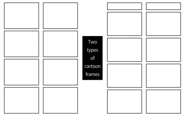 Modèle Japonais Manga Images Sans Cadre Titre Avec Cadre Titre — Image vectorielle