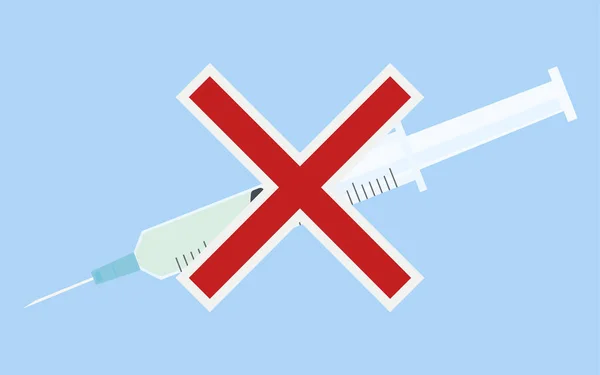 Illustration Vaccination Syringe Liquid Mark — Stock Vector
