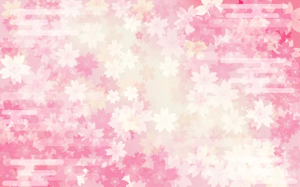 Spring Background Material Cherry Blossom Gradation Background Japanese Pattern Haze — Stock Vector