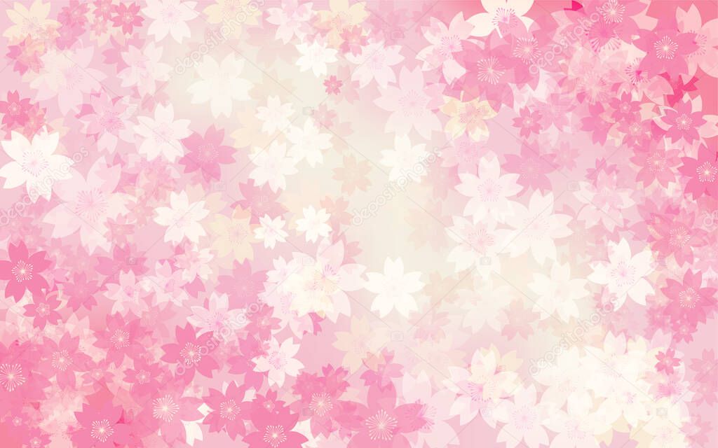 Spring background material, cherry blossom gradient background