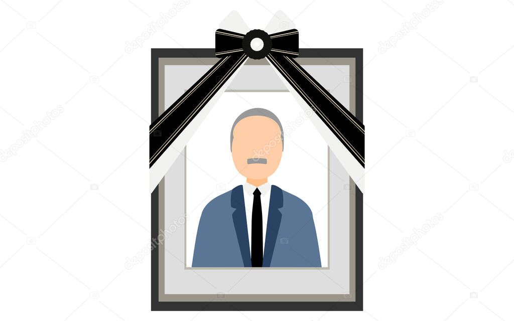 Senior man in a suit reflected in the deceased