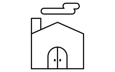 Siyah beyaz cenaze ikonu, krematoryum