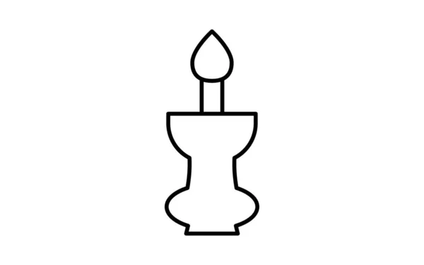 Black White Funeral Icon Candle Holder — Stock Vector