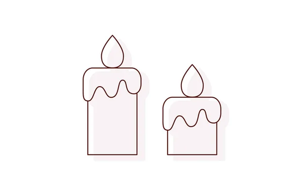 Thin Line Beerdigung Ikone Kerze — Stockvektor