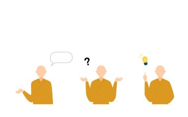 Budist keşiş pozu, üst vücut.