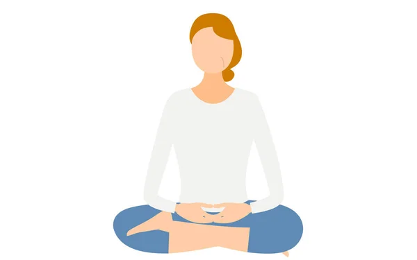 Mindfulness Personas Que Hacen Meditación Maitreya Medio Coronado — Archivo Imágenes Vectoriales