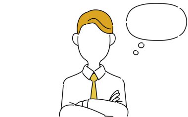 Yüzsüz poz, ofis çalışanının üst vücudu, kolları katlı.