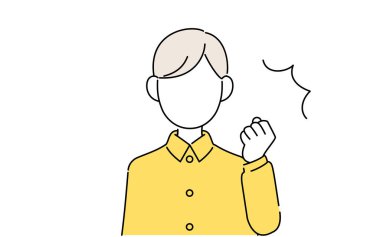 Yüzsüz poz, erkek öğrencinin üst vücudu, cesaret pozu.