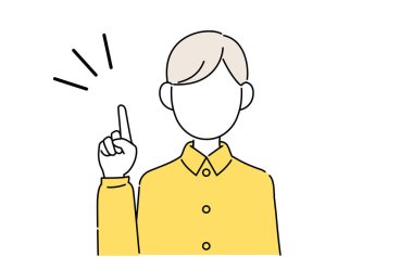 Yüzsüz poz, erkek öğrencinin üst vücudu.