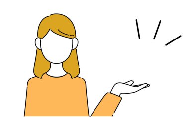 Yüzsüz poz, kız öğrencinin üst vücudu, rehberlik.