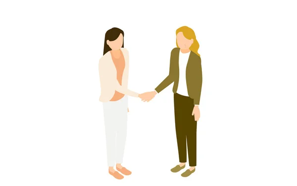 商业场景 商业女性握手 — 图库矢量图片