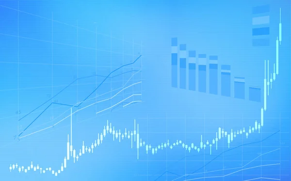 Gyertyatartó Grafikonok Használt Készletek Forex Cryptocurrencies Emelkedő Kék Háttér — Stock Vector
