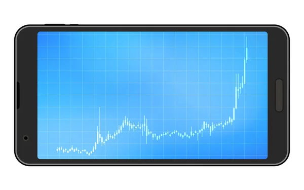 Gráficos Velas Utilizados Para Acciones Monedas Virtuales Que Ven Pantalla — Archivo Imágenes Vectoriales