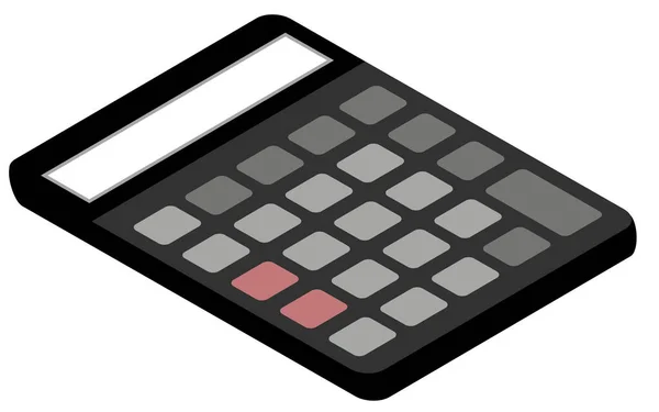 Ilustración Isométrica Una Calculadora Negra Simple — Vector de stock