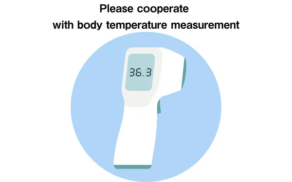 Image Recommends Body Temperature Measurement Non Contact Thermometer — Stock Vector