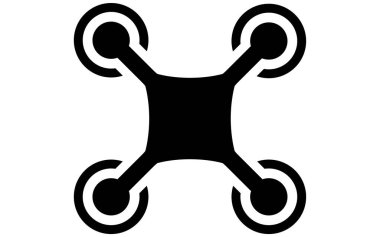 Basit dron simgesi, siyah ve beyaz