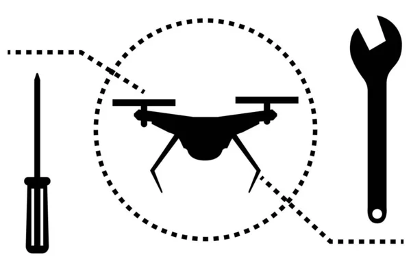 Icono Sencillo Que Indica Cumplimiento Las Regulaciones Drones Inspecciones Previas — Archivo Imágenes Vectoriales