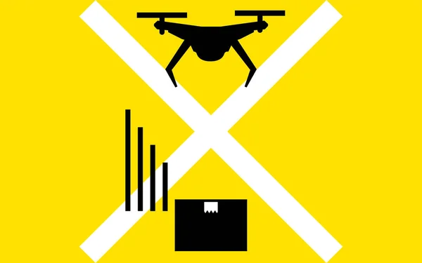 Simple Icon Indicating Drone Regulations Prohibition Property Dropping — Stock Vector