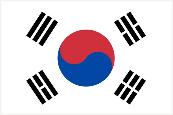 Drapeau National Monde République Corée — Image vectorielle