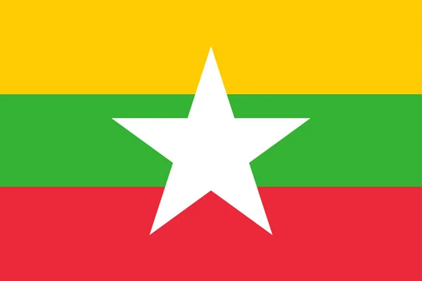 Bandera Nacional Del Mundo Myanmar — Archivo Imágenes Vectoriales